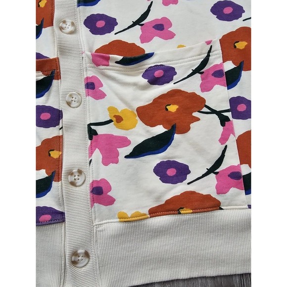 Evy's Tree Vivie in Bright Floral Sweatshirt Cardigan Sweater Size Large L - Picture 10 of 16